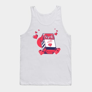 Milk Carton Strawberry milk Tank Top